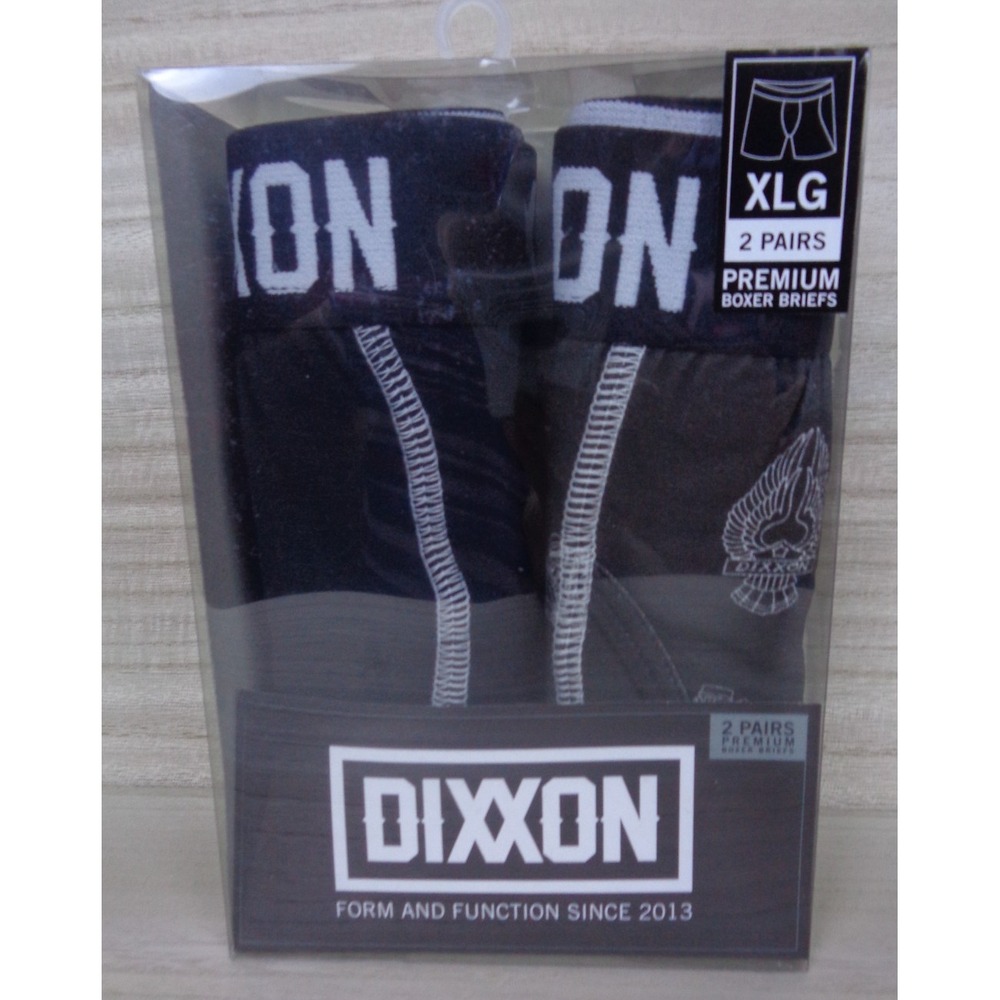 Dixxon‎ Boxer Briefs Premium 2 Pack Mens Size XL  Black Solid/Black Pattern